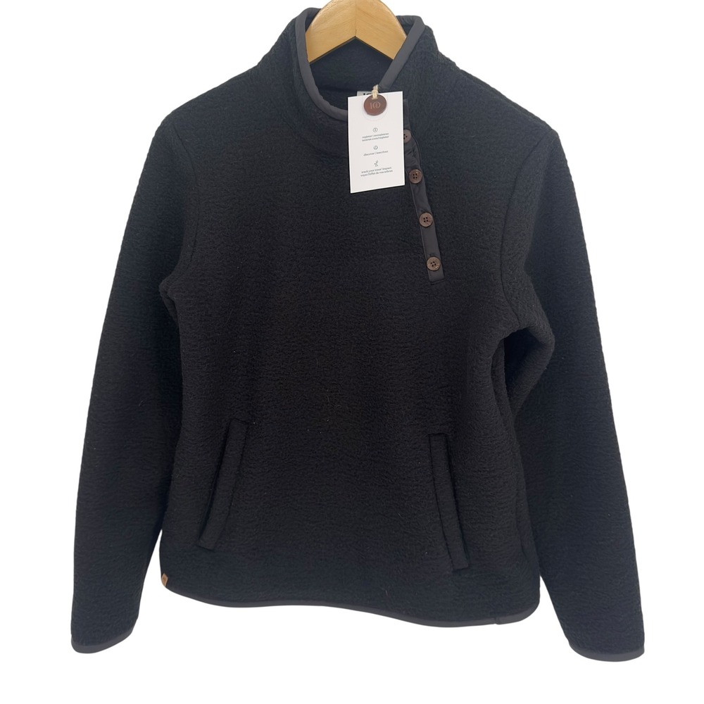 Tentree Women's‎ Fleece Pullover Sweatshirt Black Size S Eco Friendly